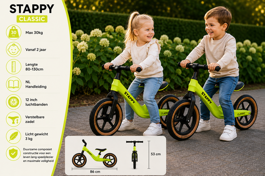 Stappy Classic loopfiets lime groen