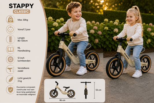 Stappy Classic loopfiets Beige