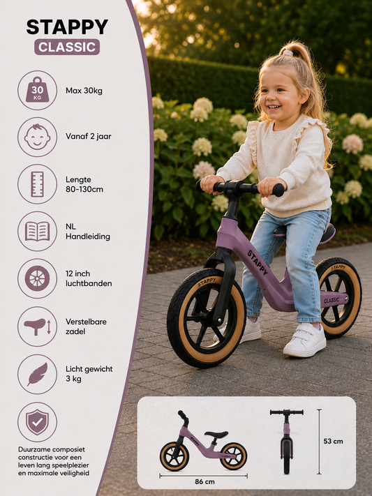 Stappy Classic loopfiets Paars